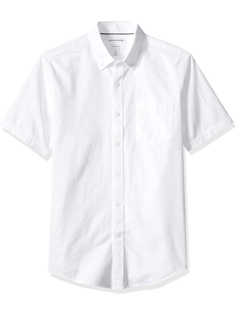 Men's Short-Sleeve Oxford Shirt with Pocket, Classic White, Size Large, Casual